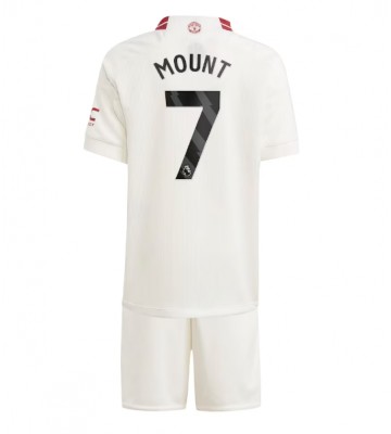 Manchester United Mason Mount #7 Tercera Equipación Niños 2023-24 Manga Corta (+ Pantalones cortos)